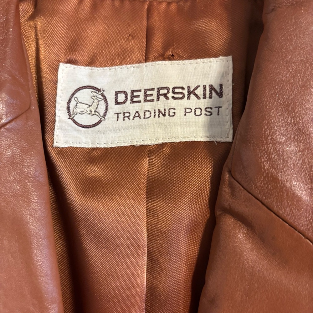 Vintage 70’s 100% Real Leather Tobacco Brown Short Leather Jacket Sm/Med measure - Picture 7 of 8